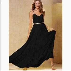 Silk pleated slip maxi dress VS